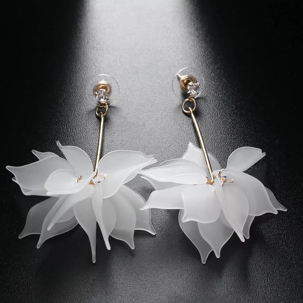 White Dangle Earrings